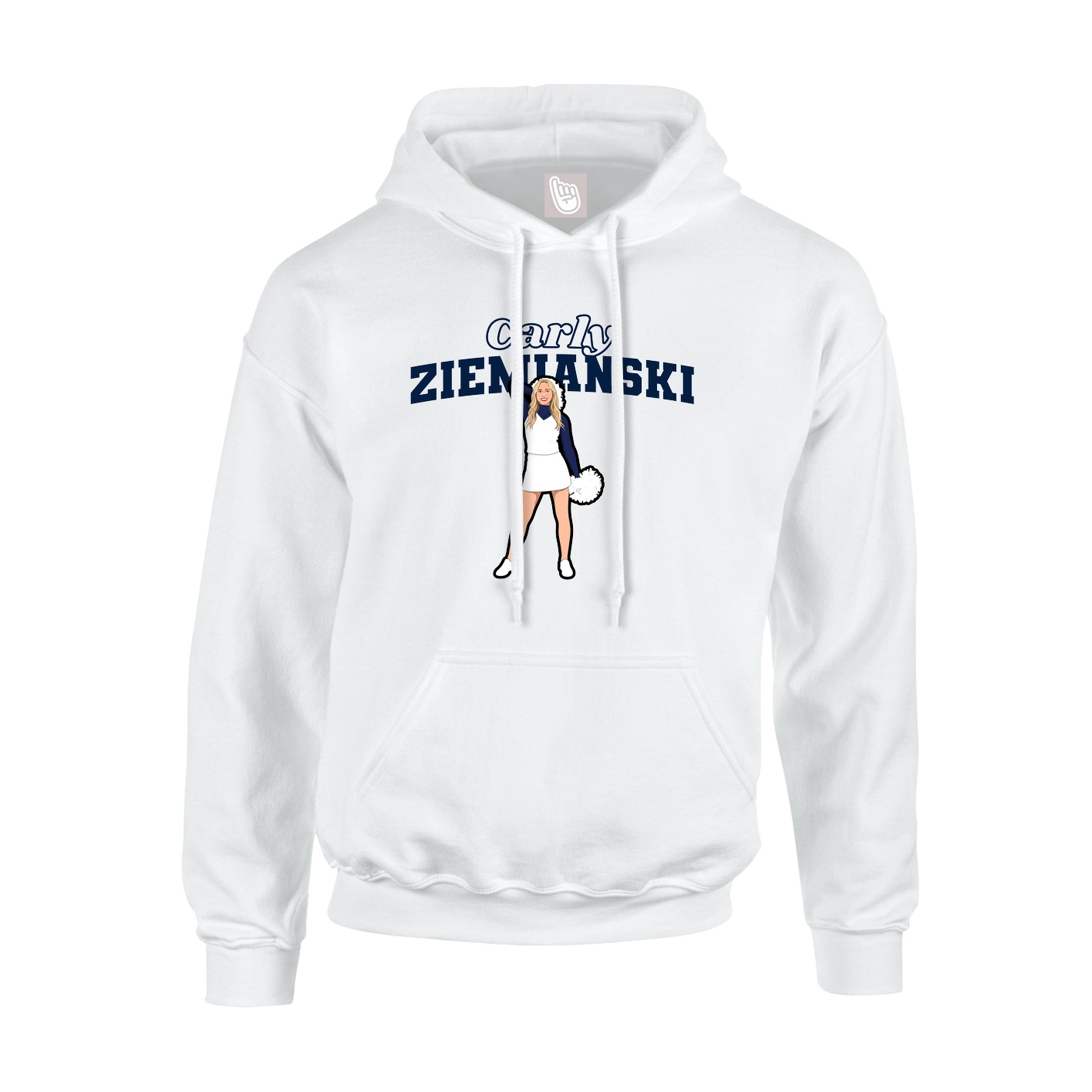 Hoodie — Name Arch in White