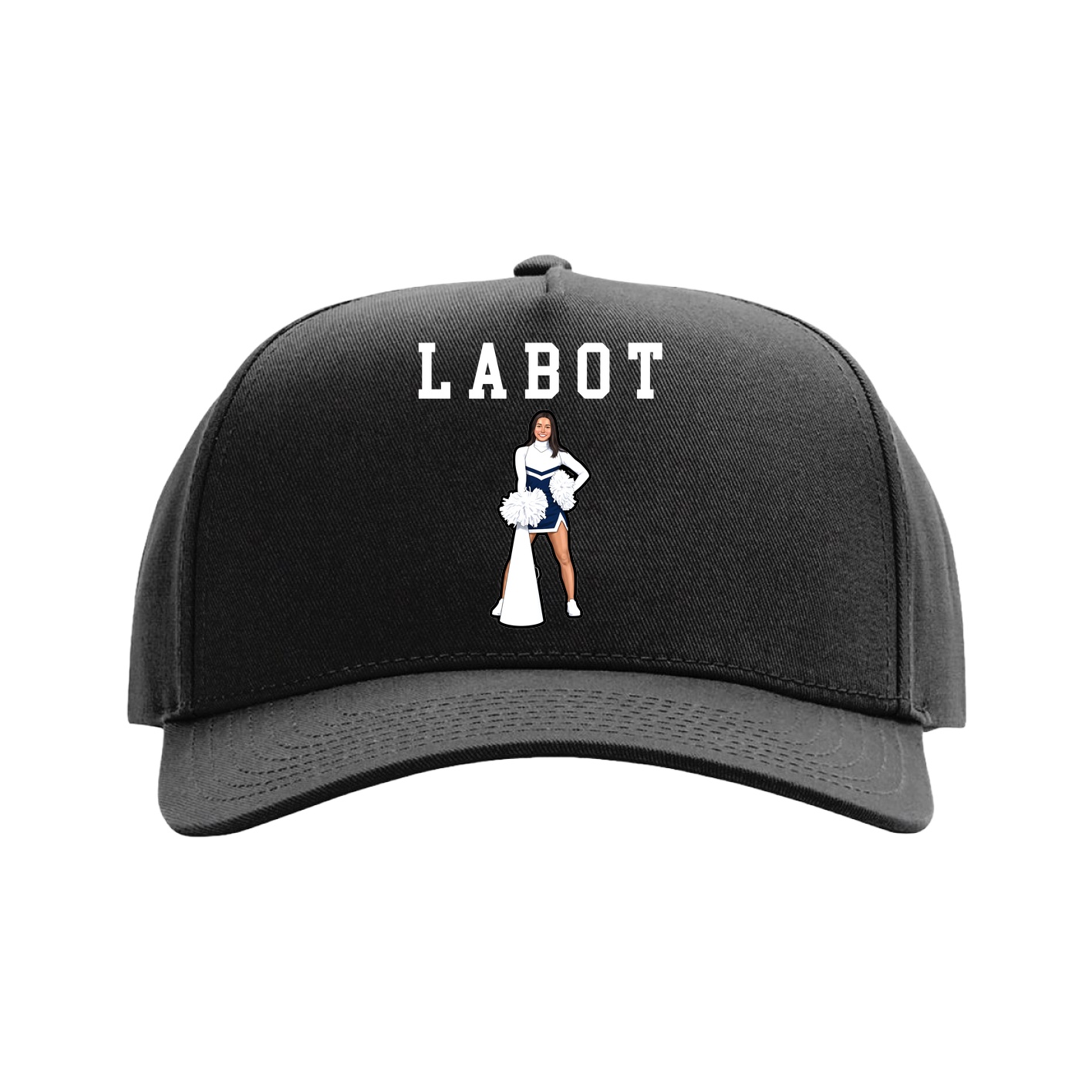 Full Fabric Five-Panel Champ Cap — Shirsey in Black
