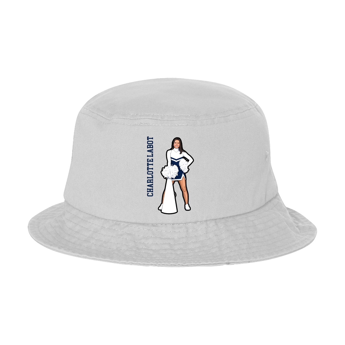 Bucket Cap — Name Vertical in White