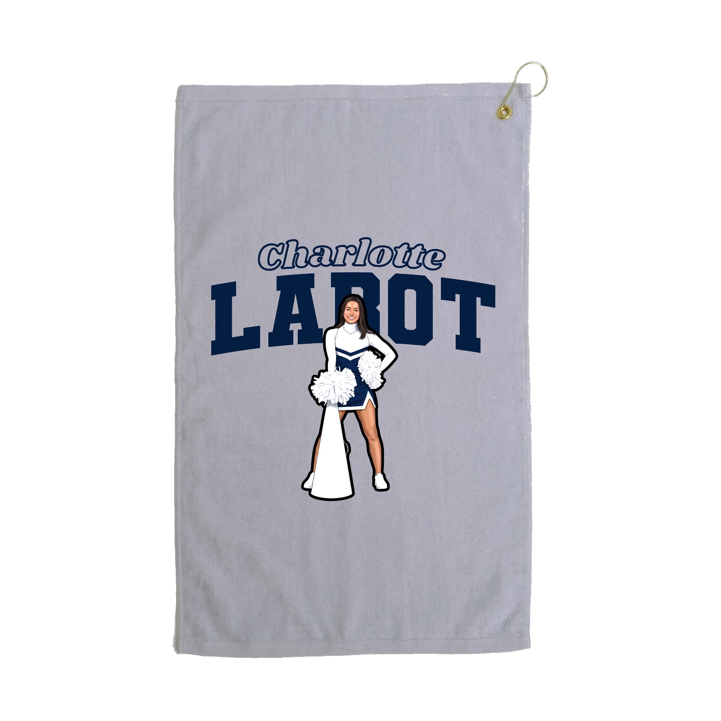 Golf Towel — Name Arch in Grey