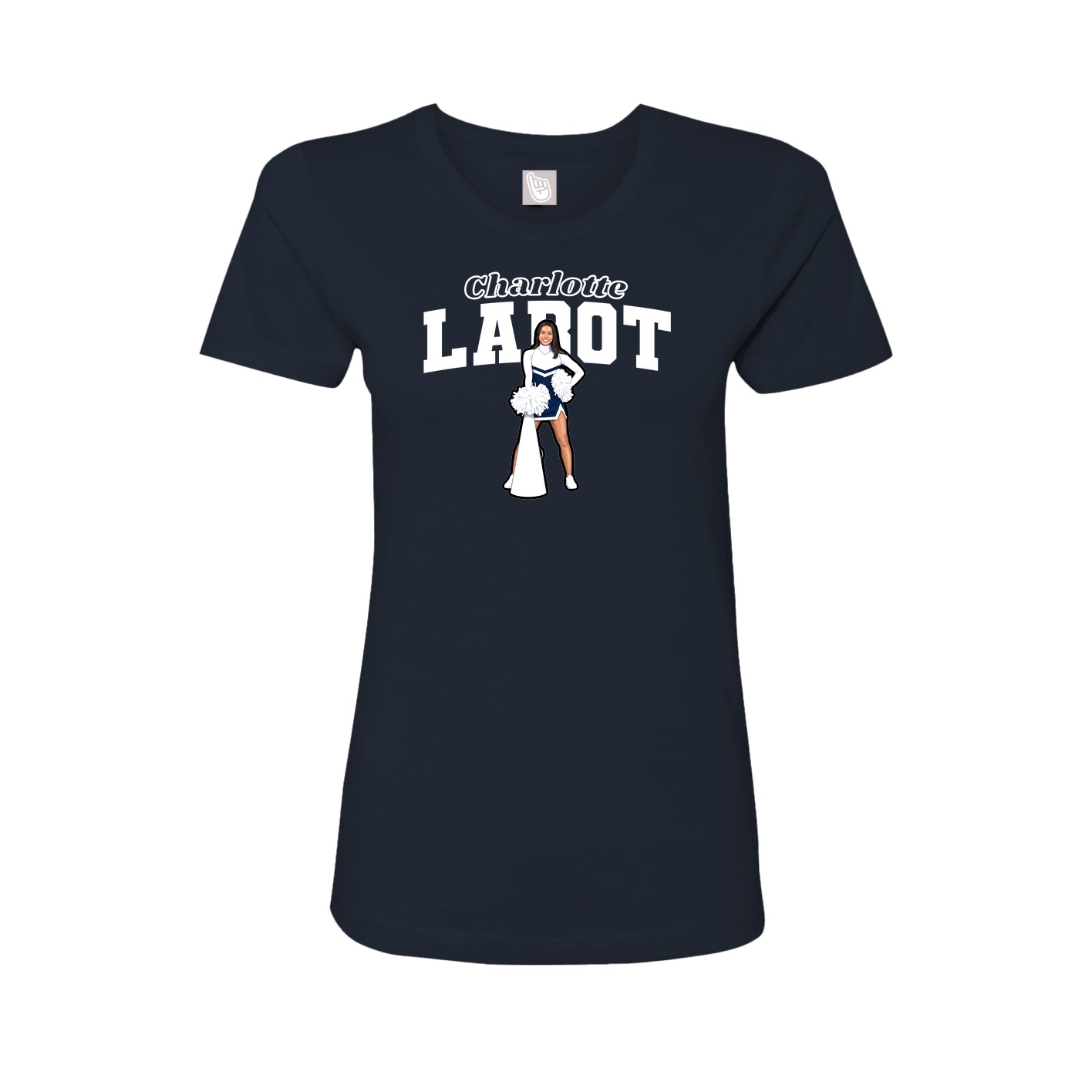 Fitted Women's Tee — Name Arch in Navy