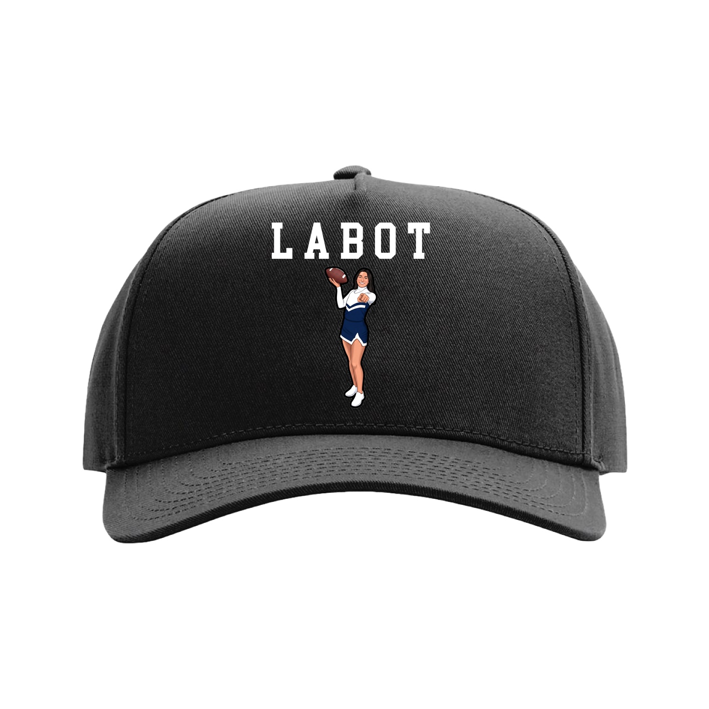 Full Fabric Five-Panel Champ Cap — Shirsey in Black