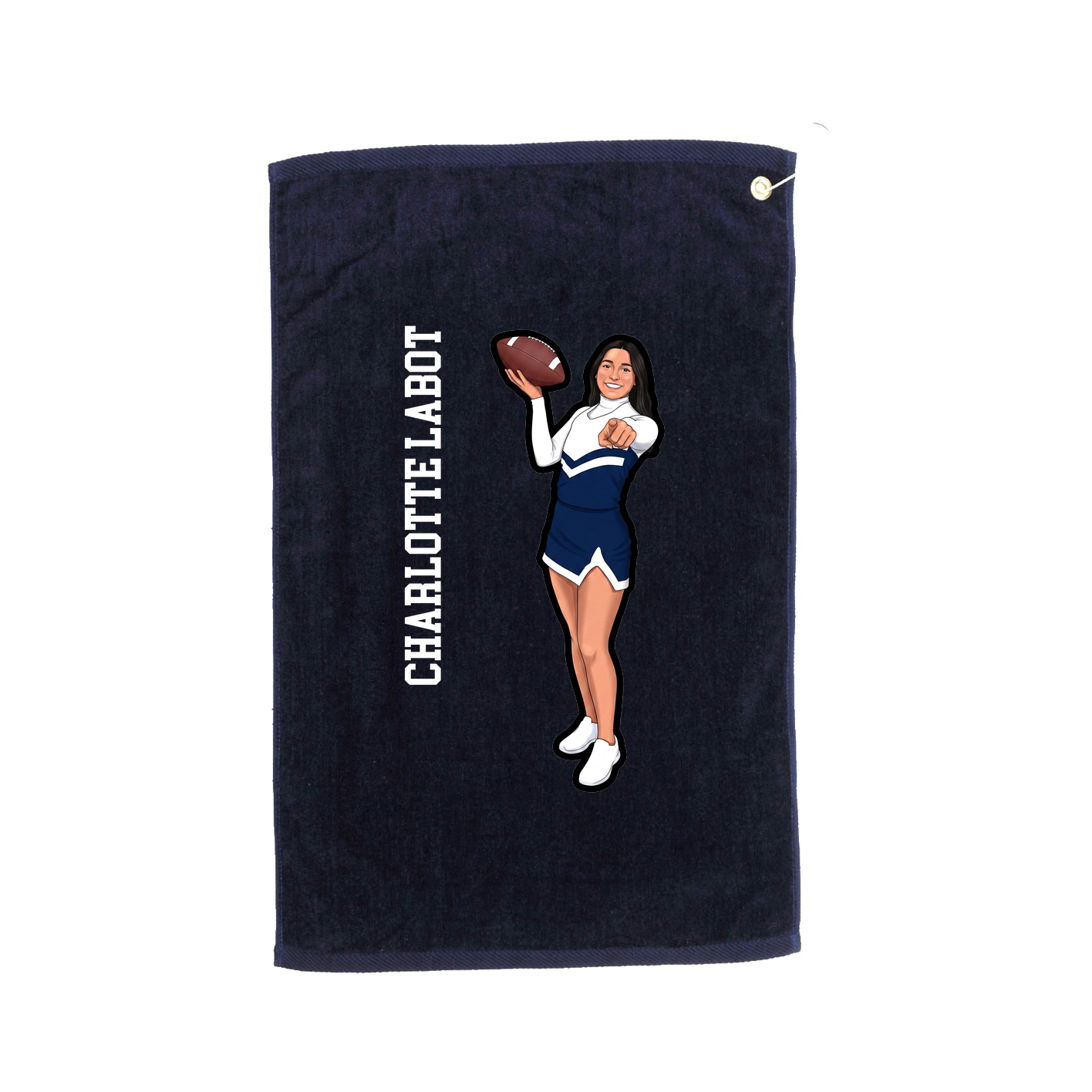 Golf Towel — Name Vertical in Navy