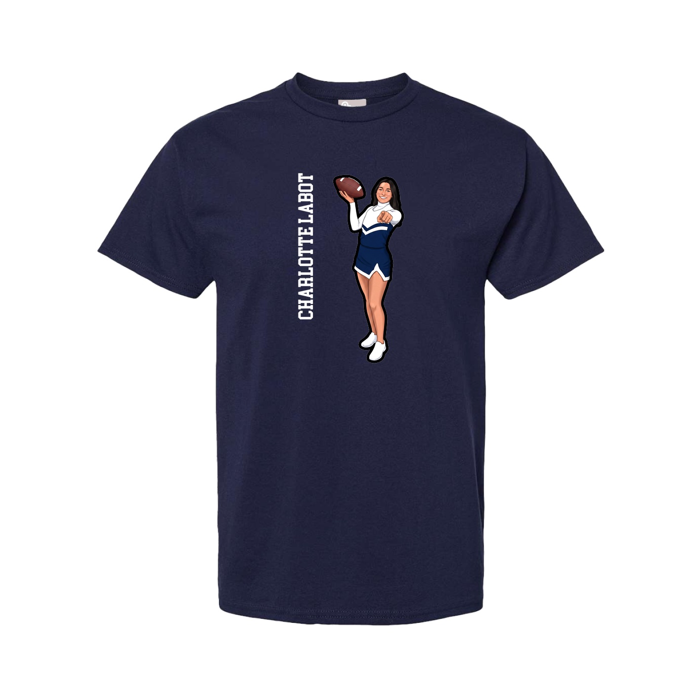 Youth Tee — Name Vertical in Navy