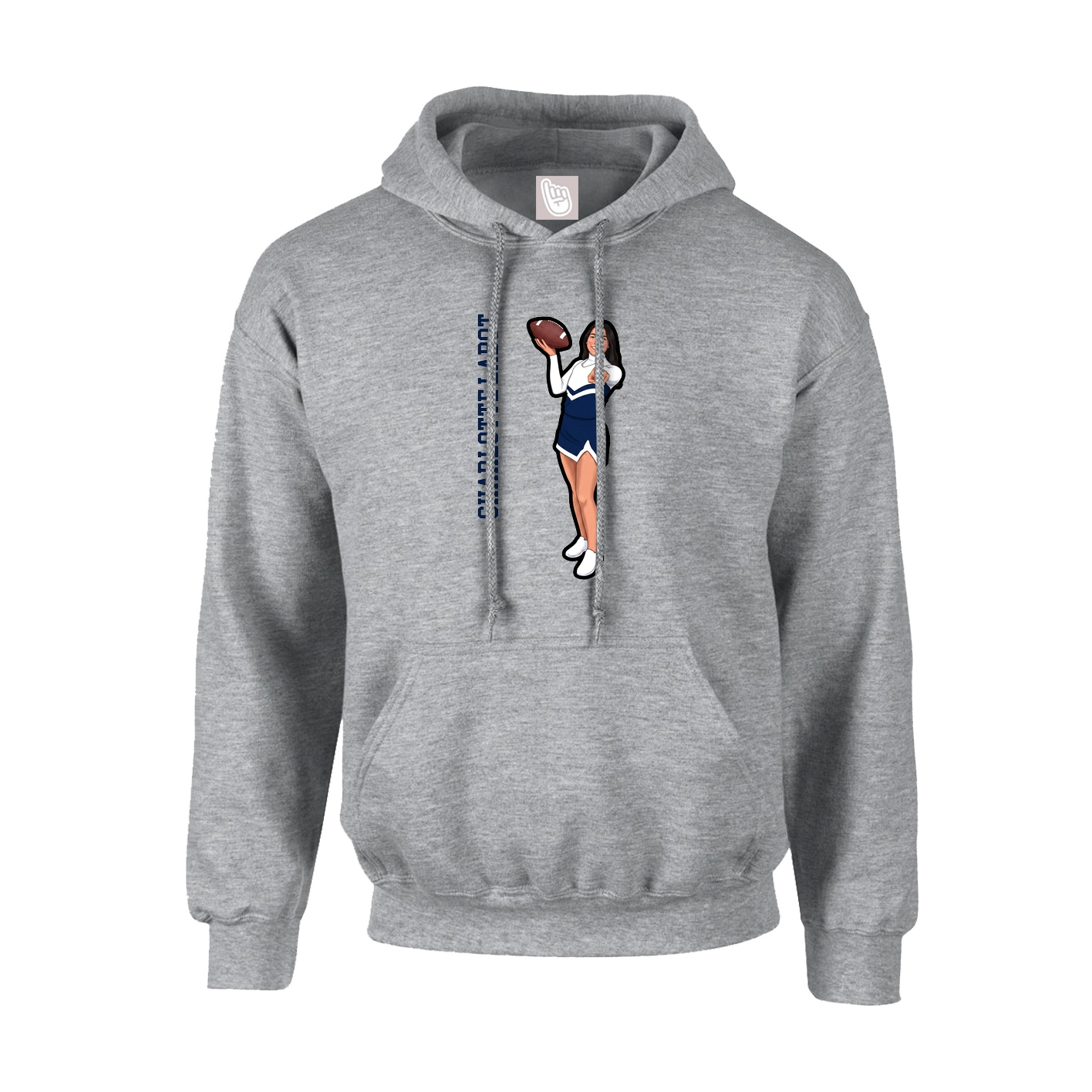 Hoodie — Name Vertical in Grey