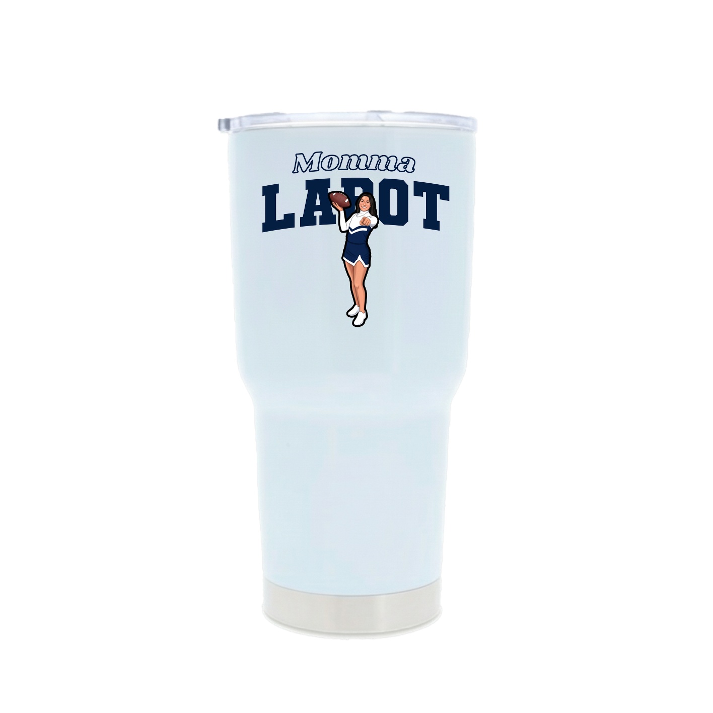 30oz Stainless Steel Tumbler — Mothers Day Block in White