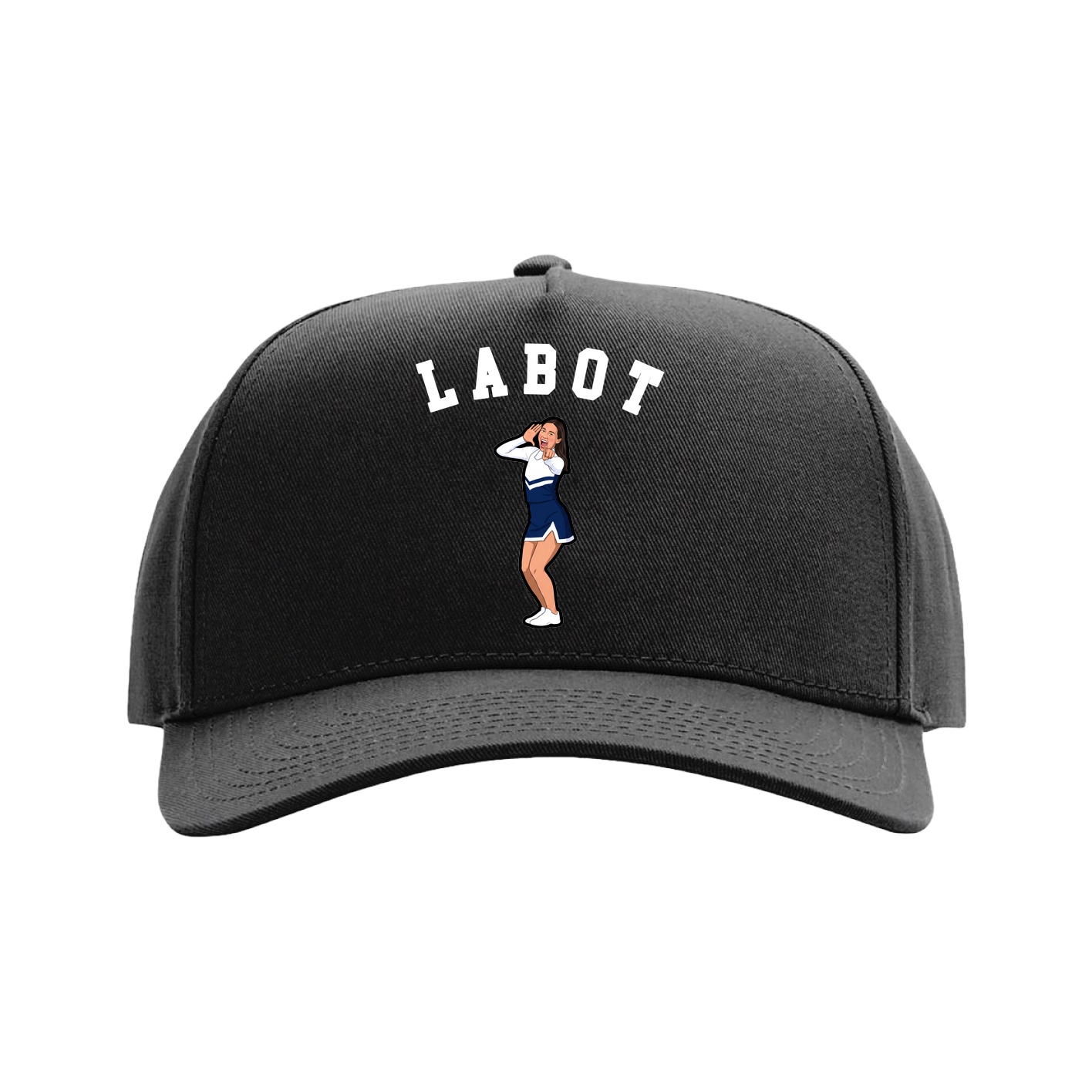 Full Fabric Five-Panel Champ Cap — Shirsey Arch in Black
