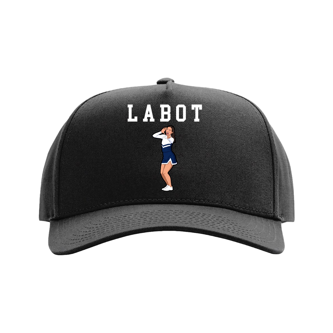 Full Fabric Five-Panel Champ Cap — Shirsey in Black