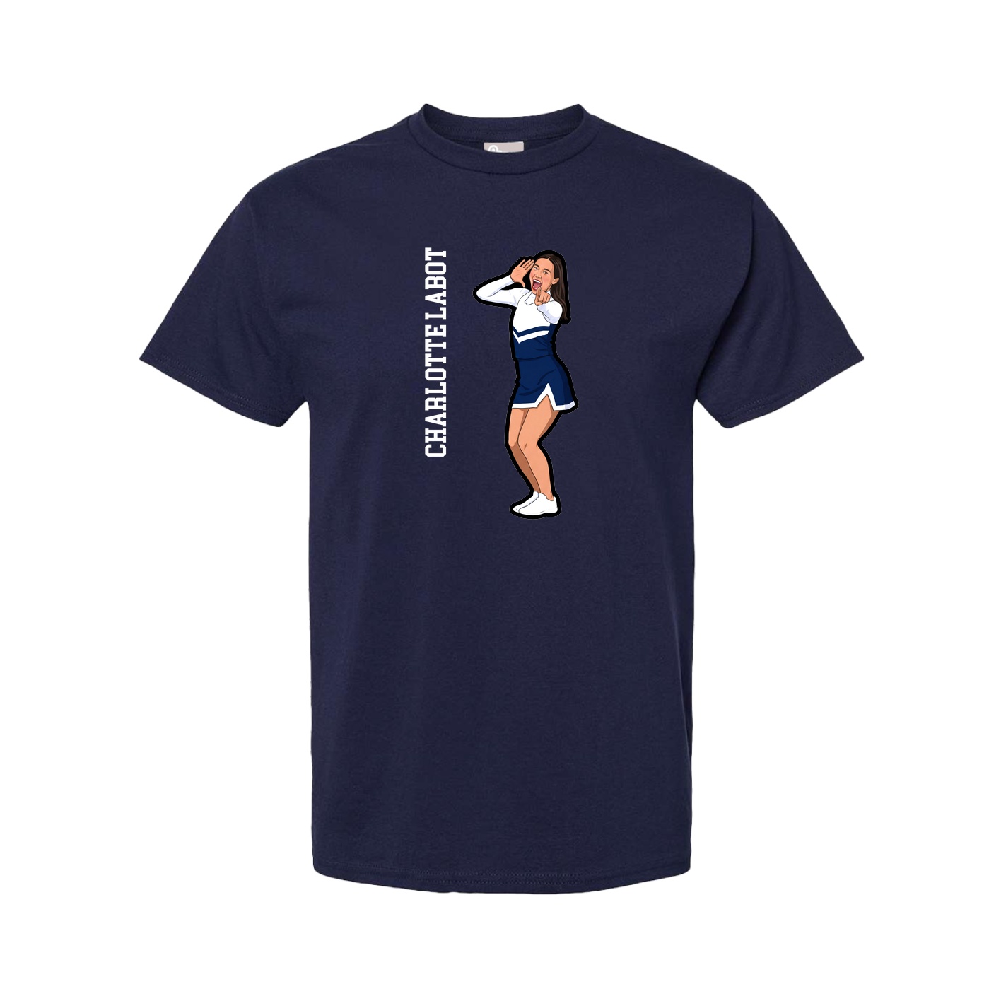 Tee — Name Vertical in Navy