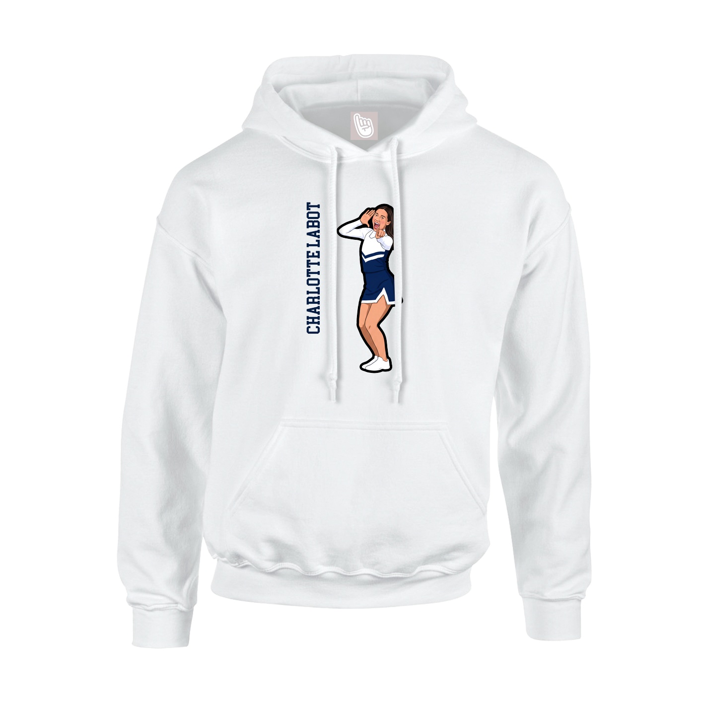 Hoodie — Name Vertical in White
