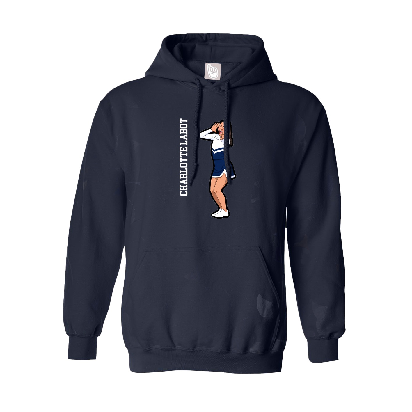 Youth Hoodie — Name Vertical in Navy