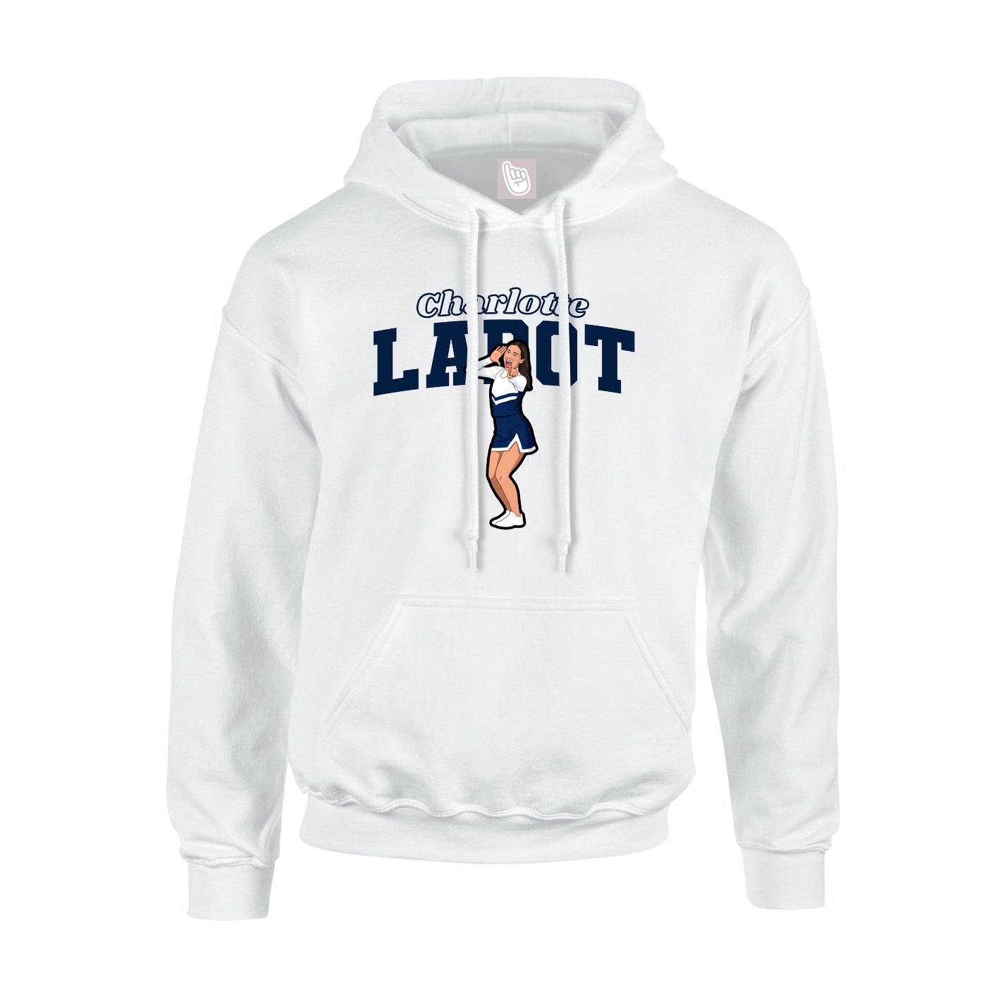 Youth Hoodie — Name Arch in White