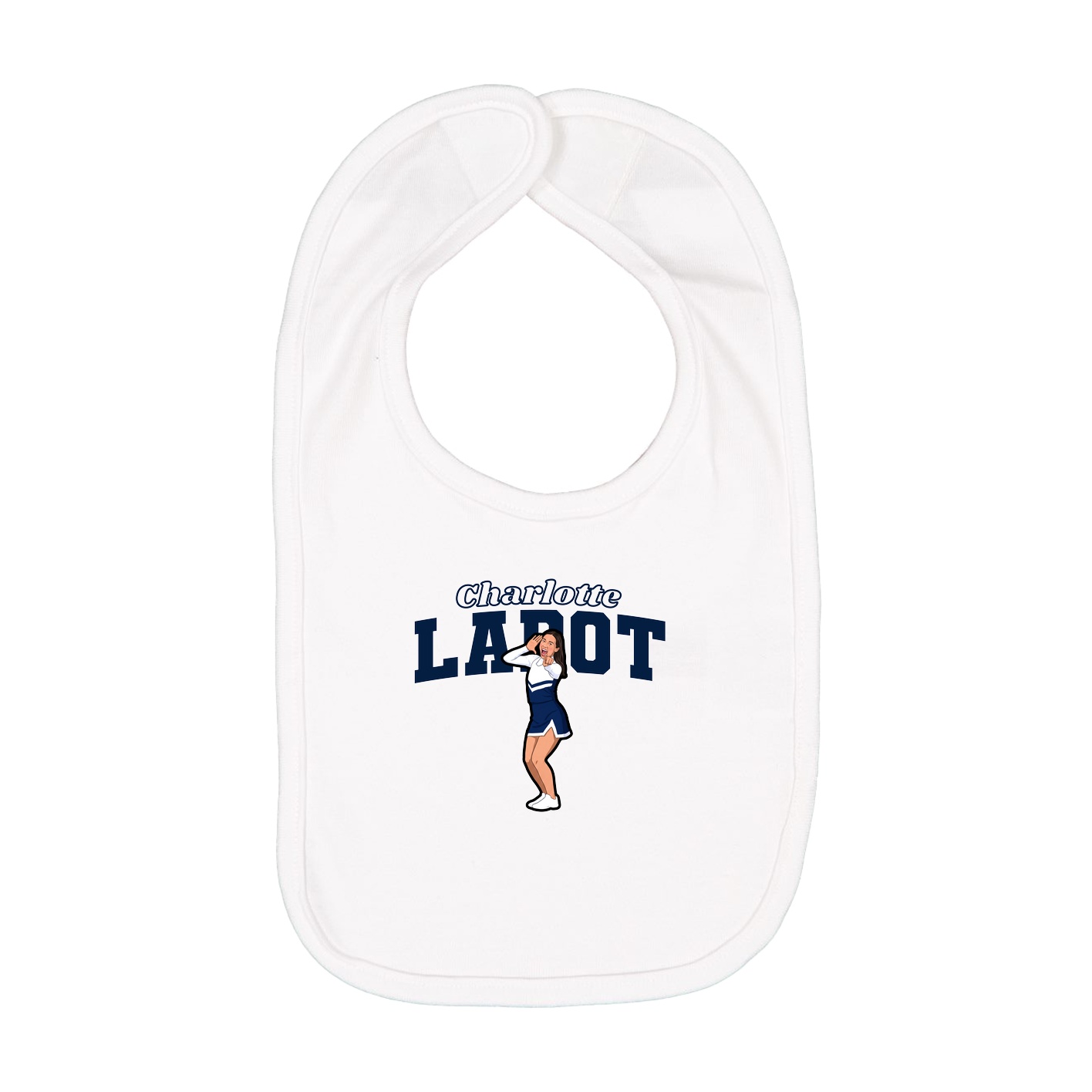 Infant Bib — Name Arch in White