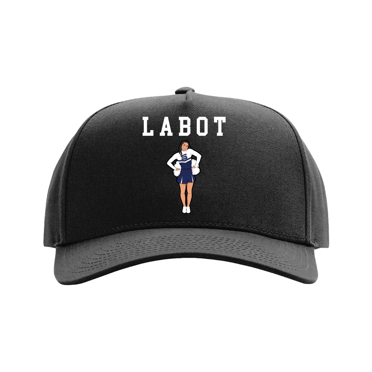 Full Fabric Five-Panel Champ Cap — Shirsey in Black