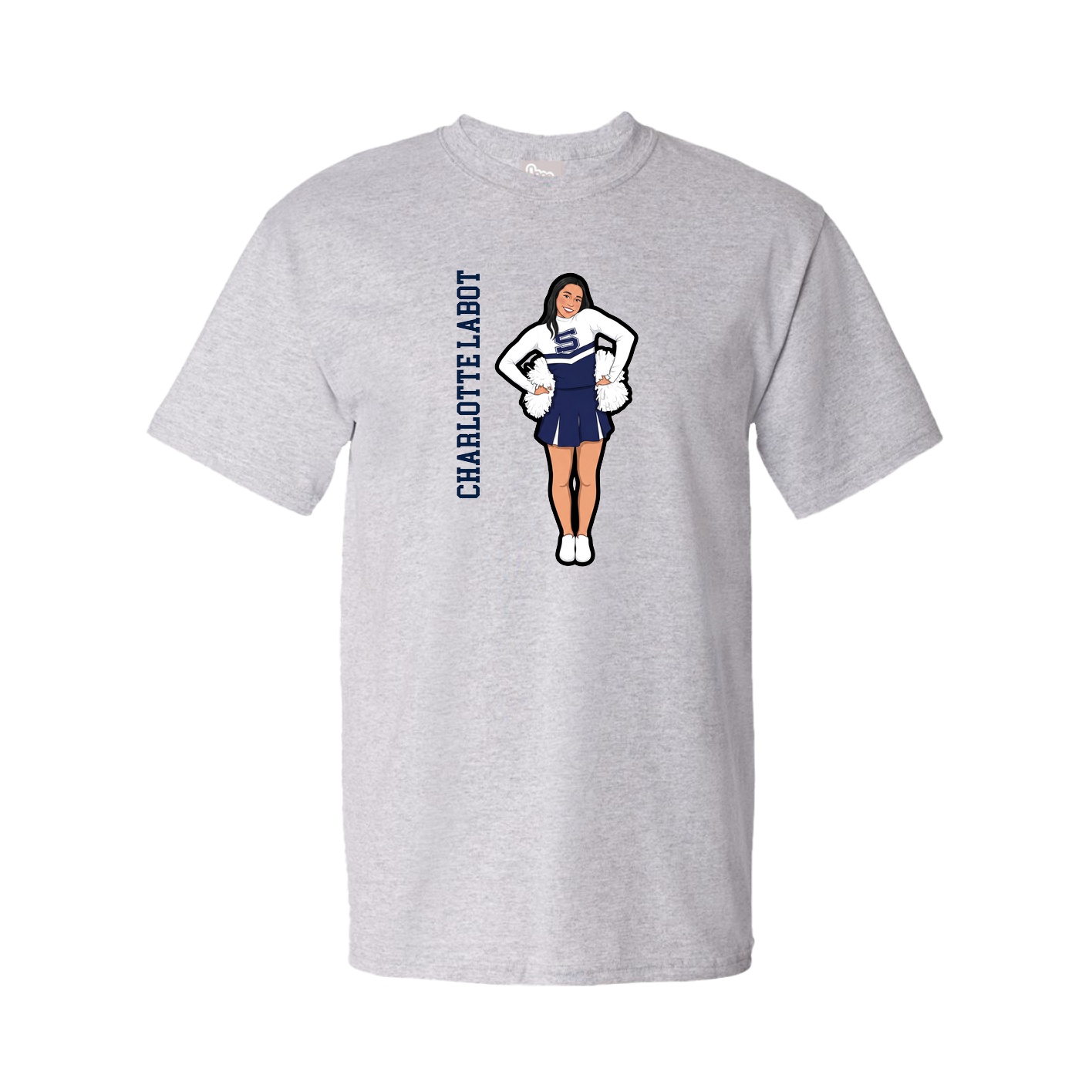 Youth Tee — Name Vertical in Grey