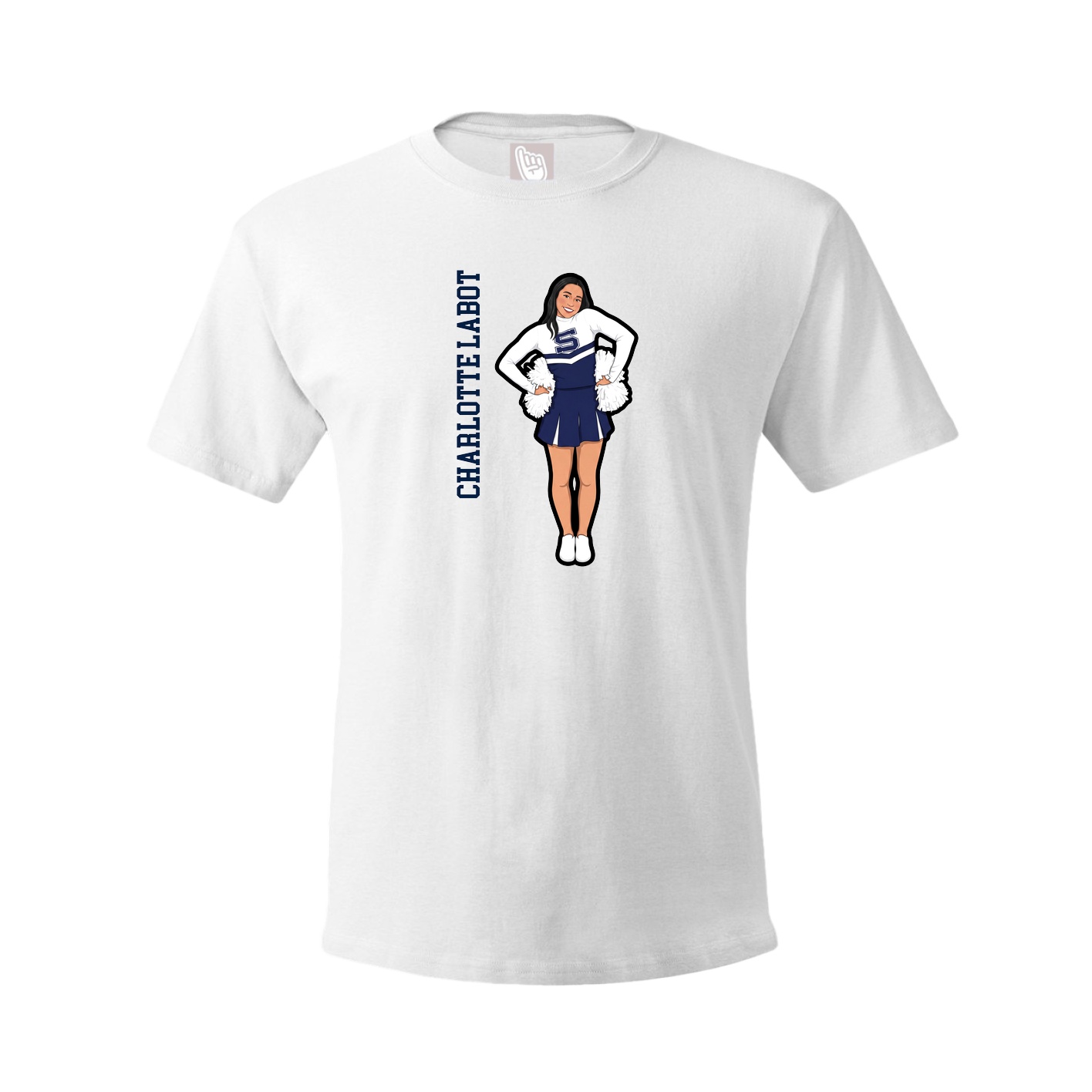 Youth Tee — Name Vertical in White