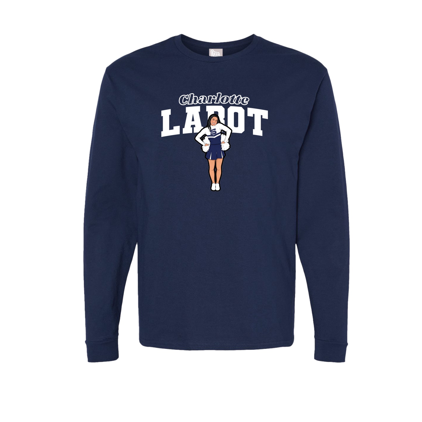 Long Sleeve Tee — Name Arch in Navy