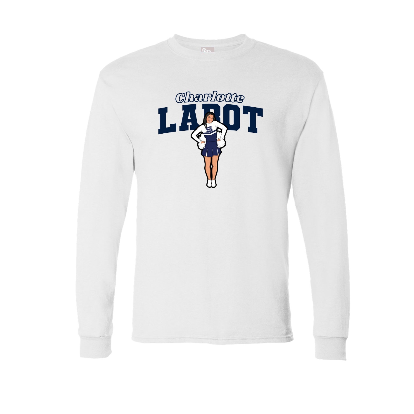 Long Sleeve Tee — Name Arch in White