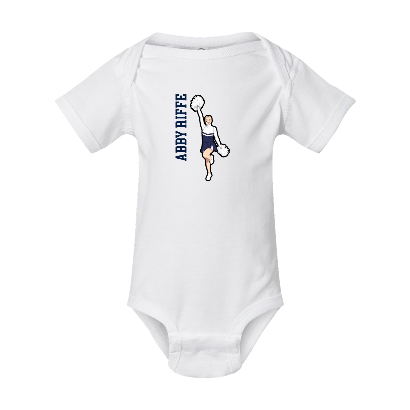 Baby Onesie — Name Vertical in White
