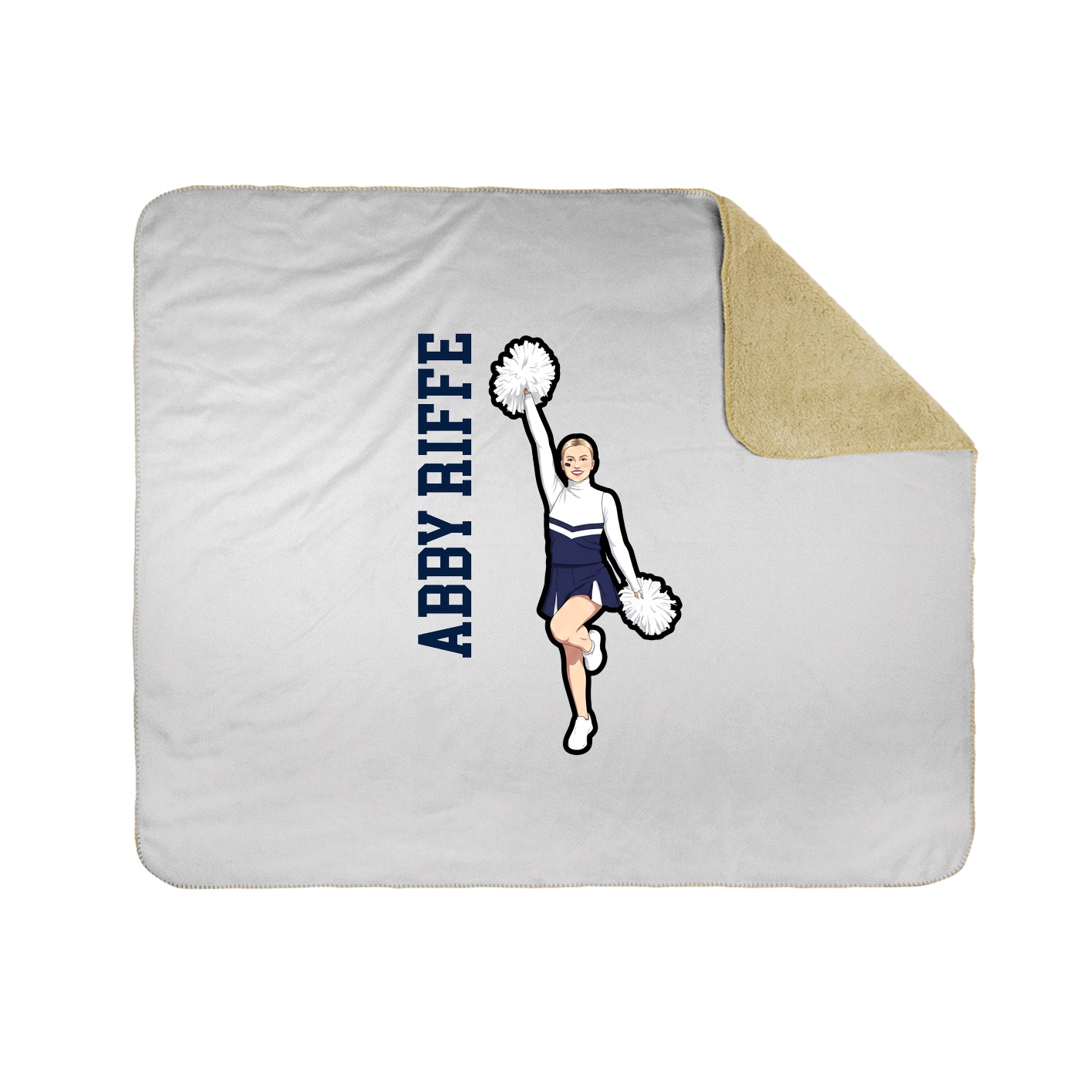 Throw Blanket — Name Vertical in White