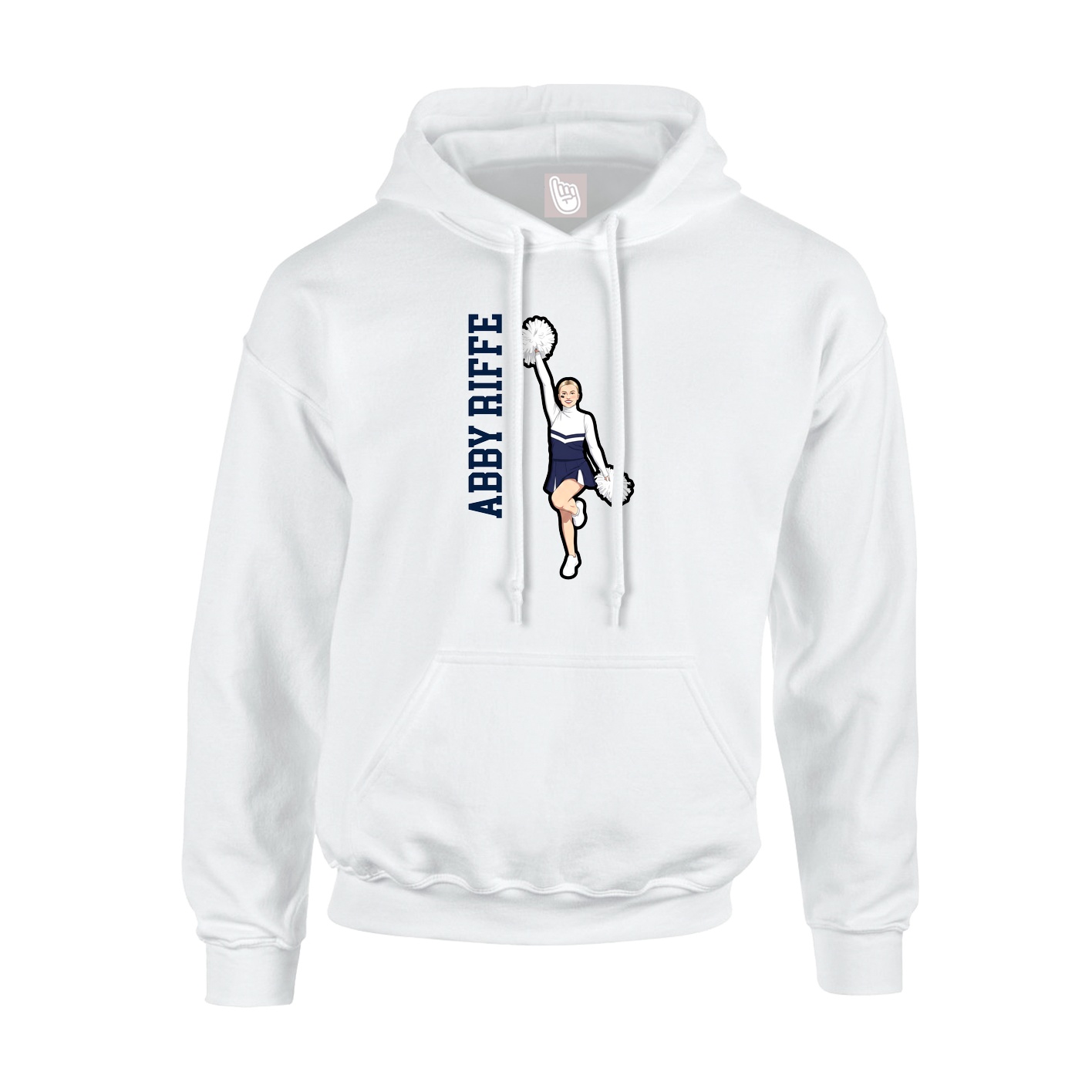 Youth Hoodie — Name Vertical in White