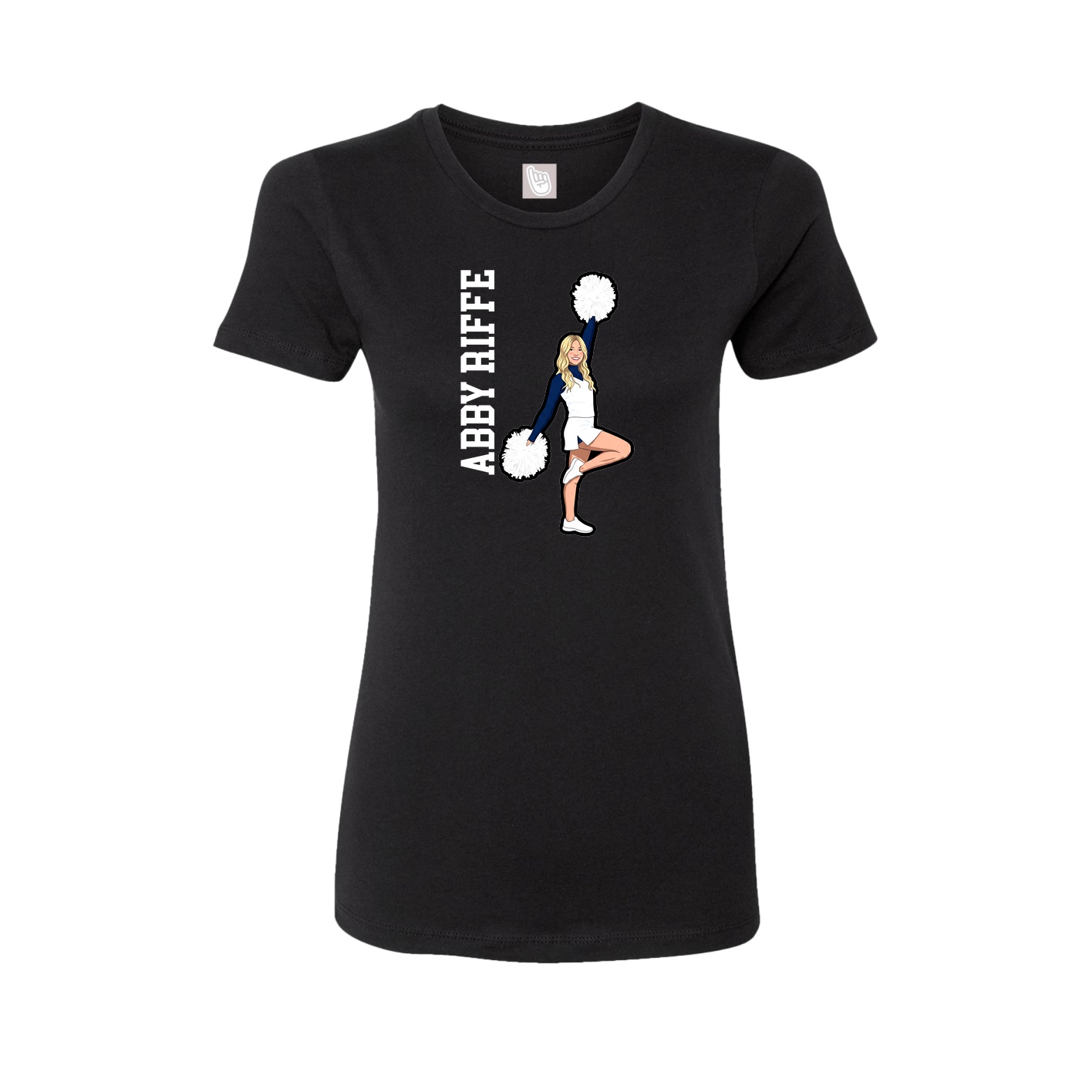 Womens Tee — Name Vertical in Black