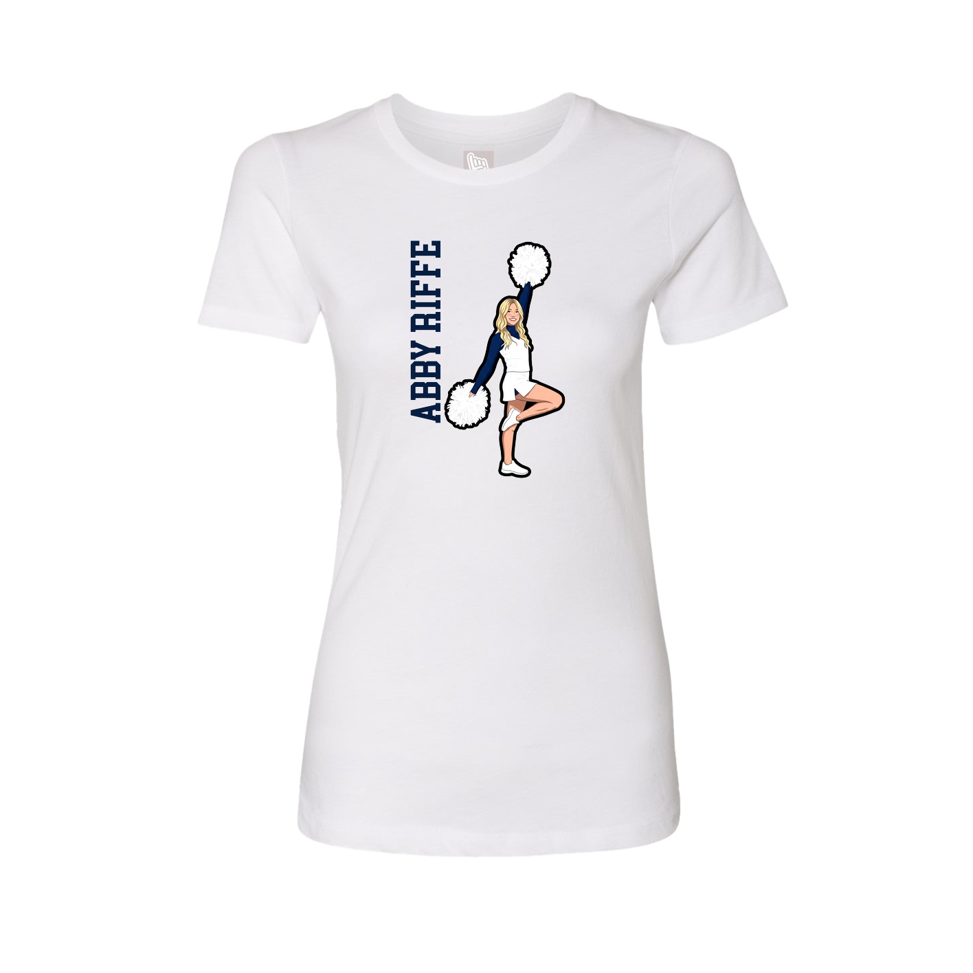 Womens Tee — Name Vertical in White