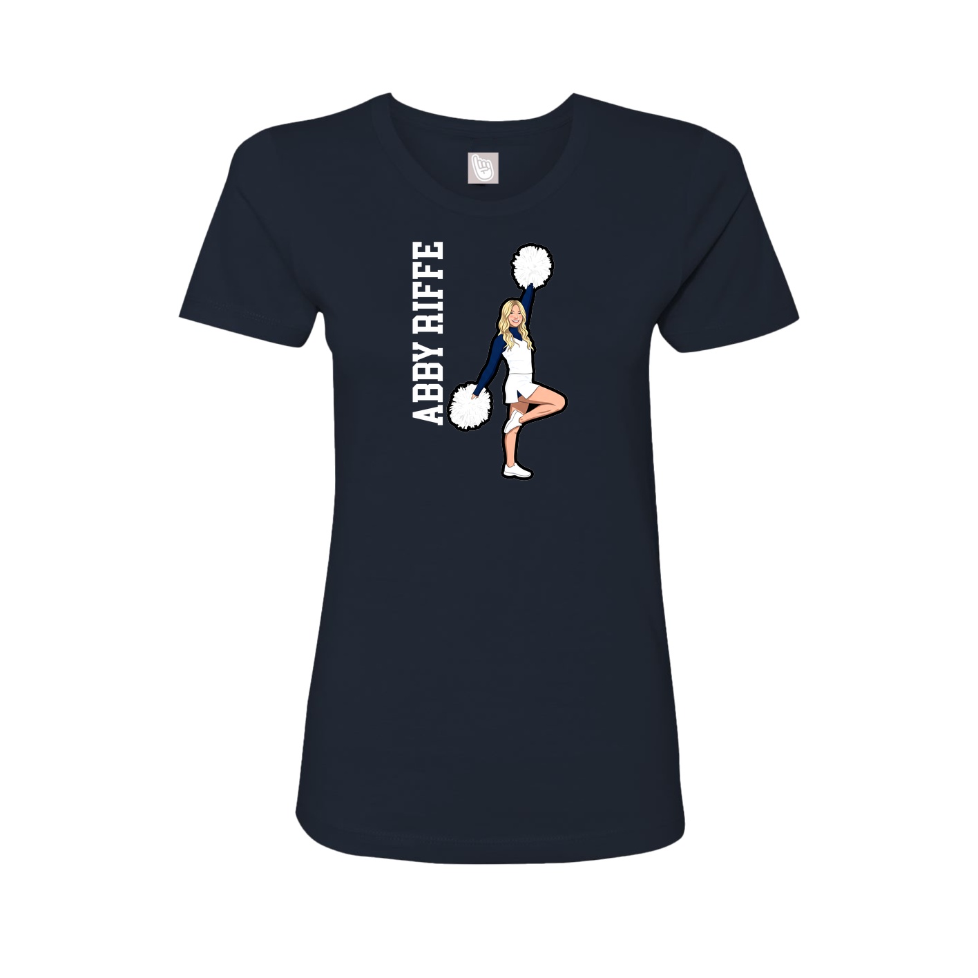 Womens Tee — Name Vertical in Navy