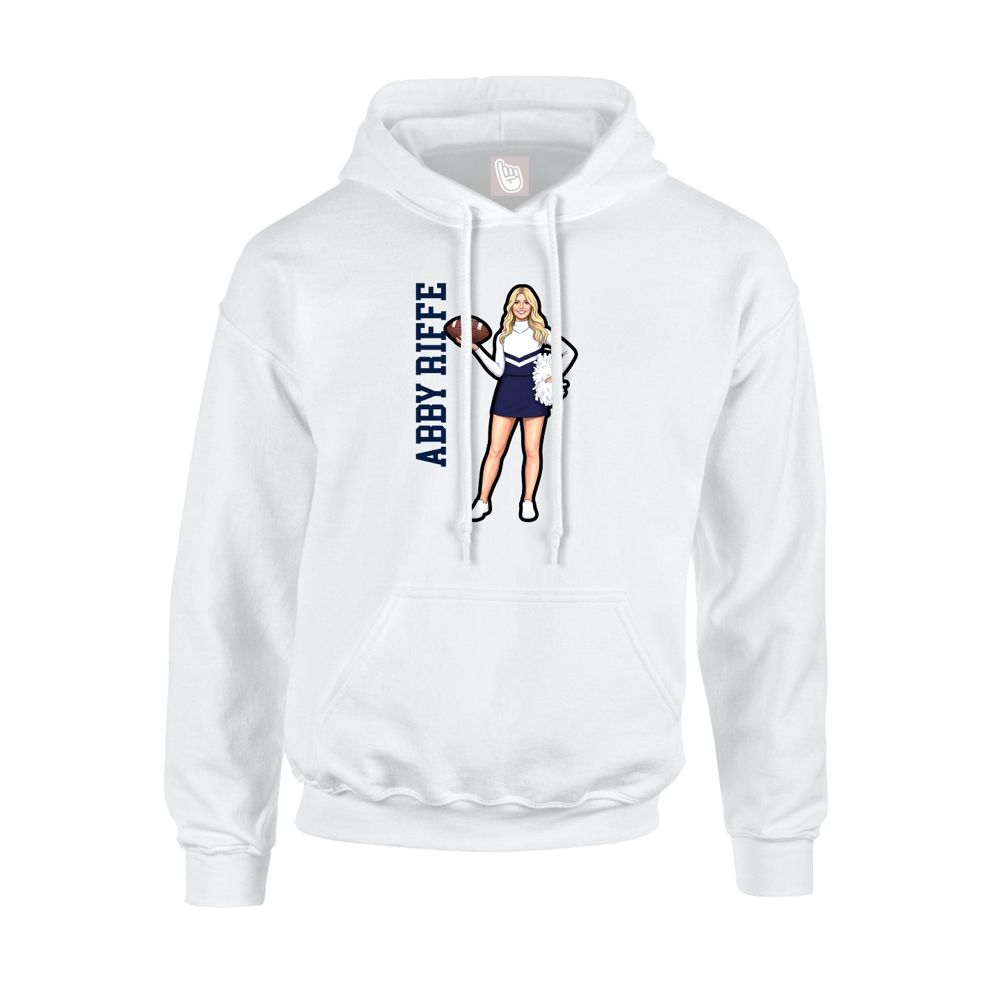Hoodie — Name Vertical in White