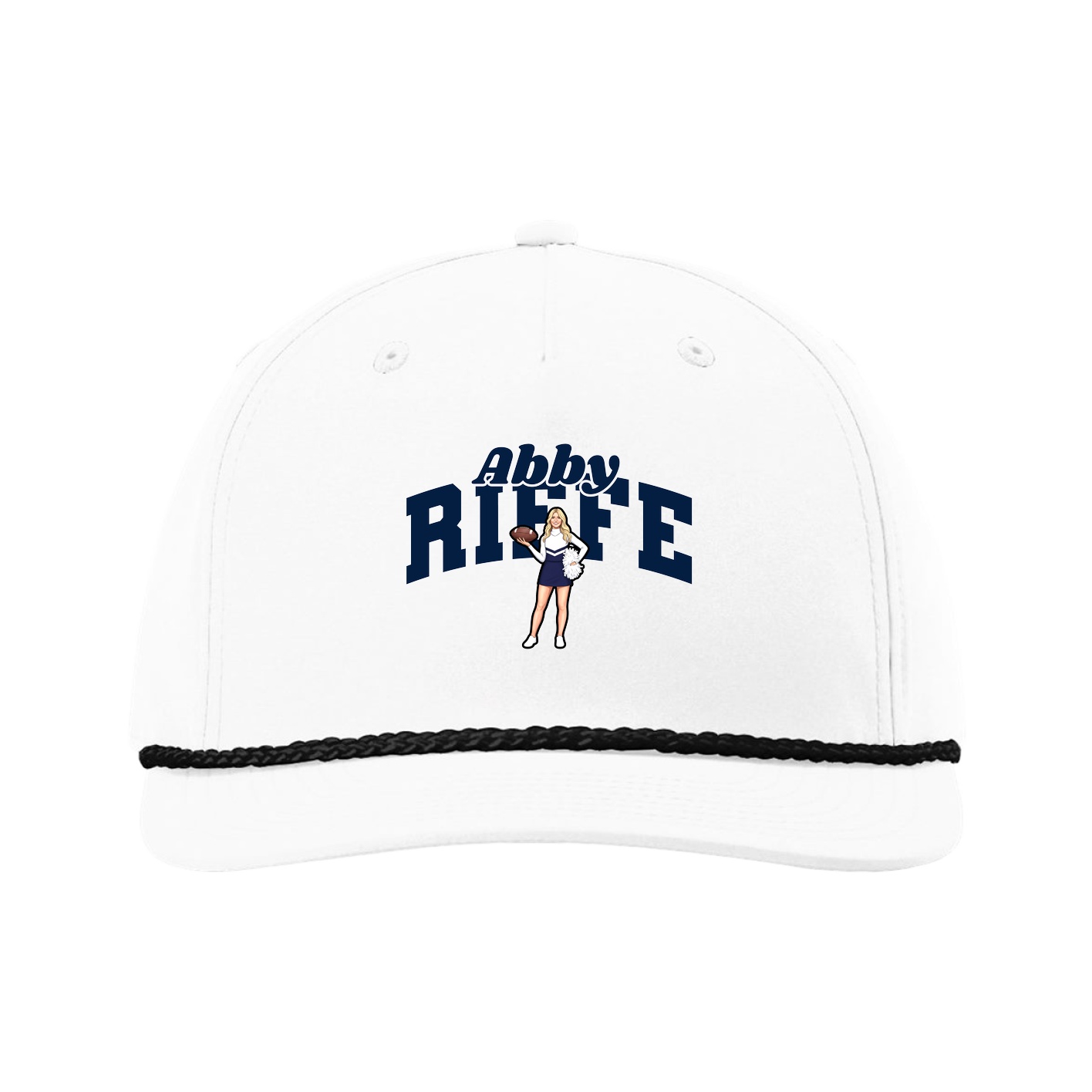 Five-Panel Classic Rope Cap — Signature Arch in White