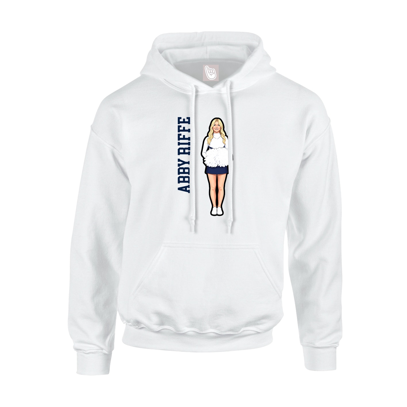 Hoodie — Name Vertical in White