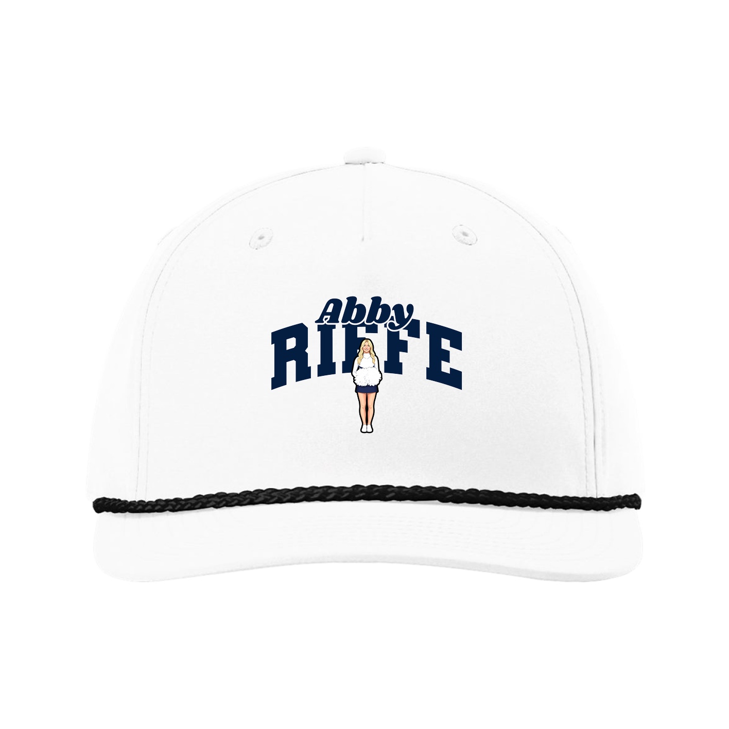 Five-Panel Classic Rope Cap — Signature Arch in White