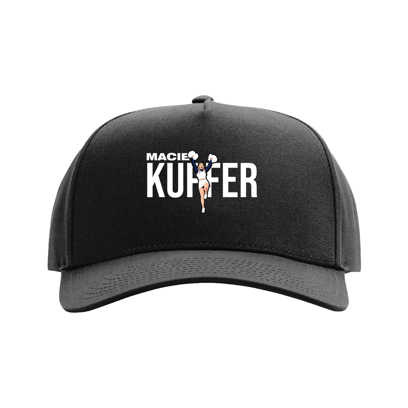Full Fabric Five-Panel Champ Cap — Player Name in Black