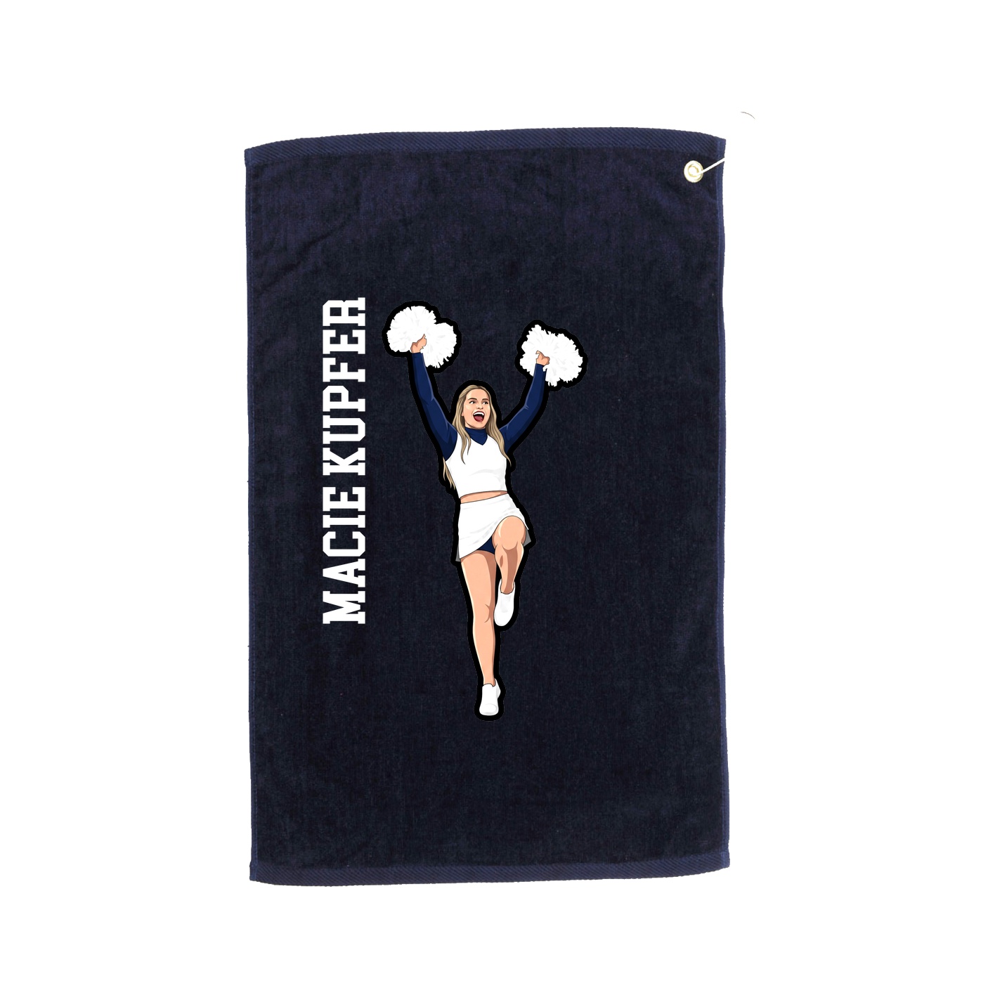 Golf Towel — Name Vertical in Navy