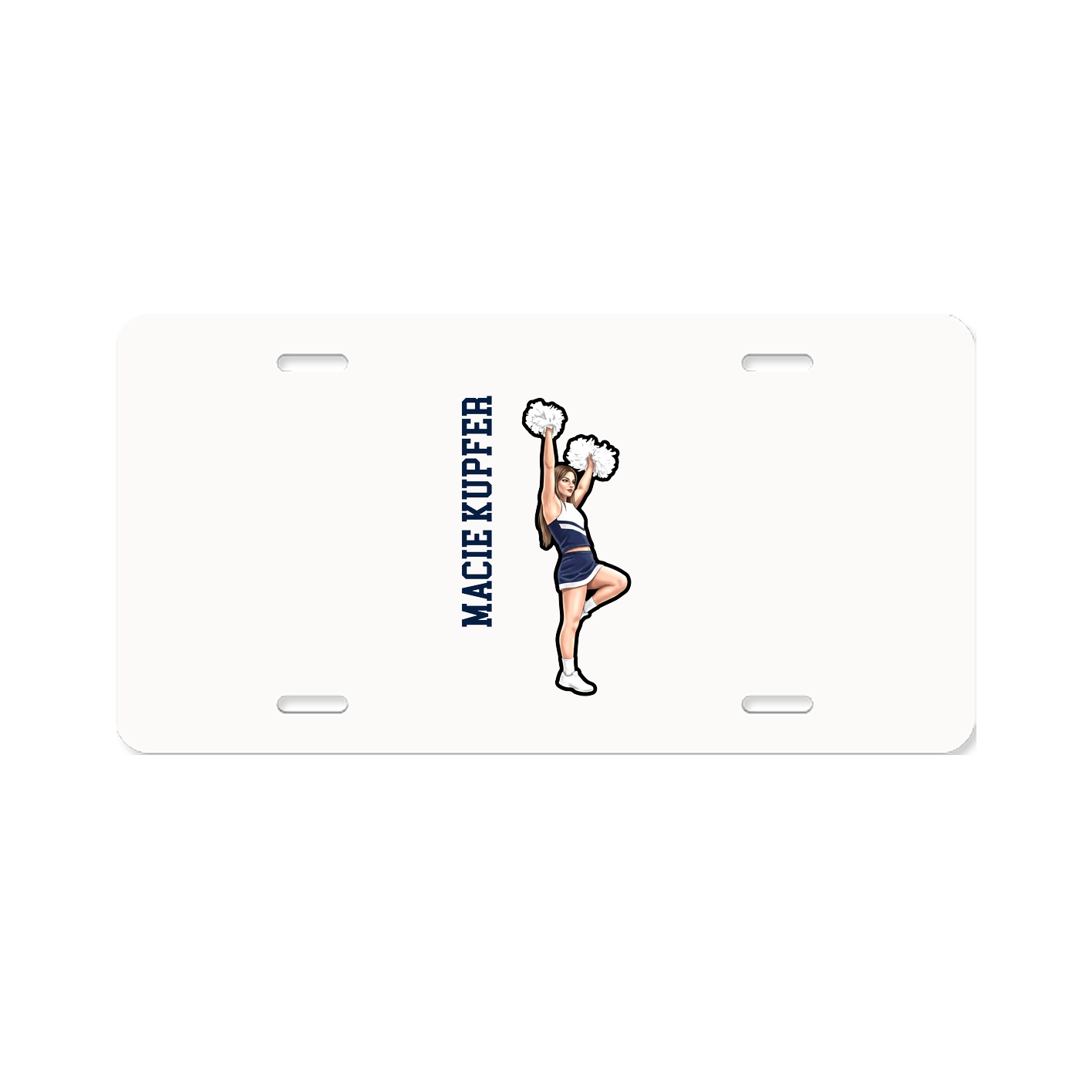 License Plate — Name Vertical in Classic
