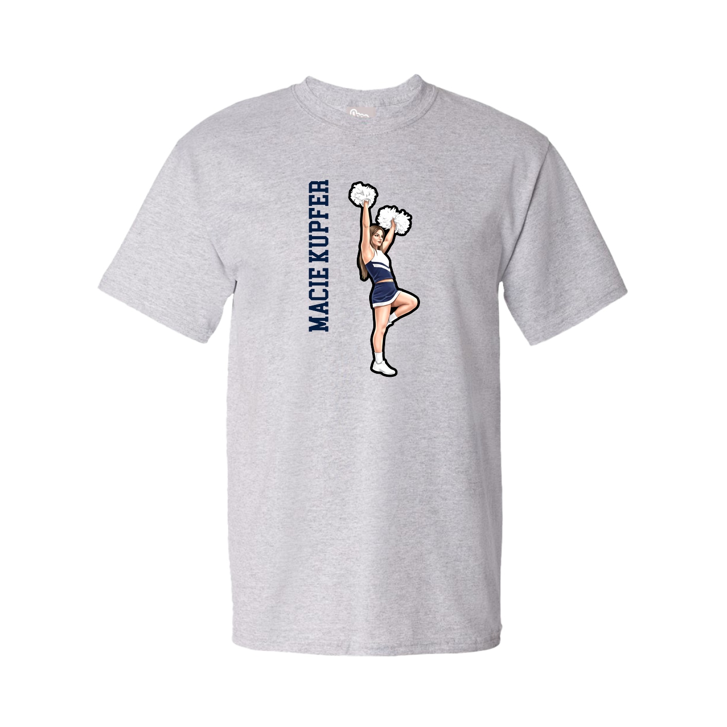 Tee — Name Vertical in Grey