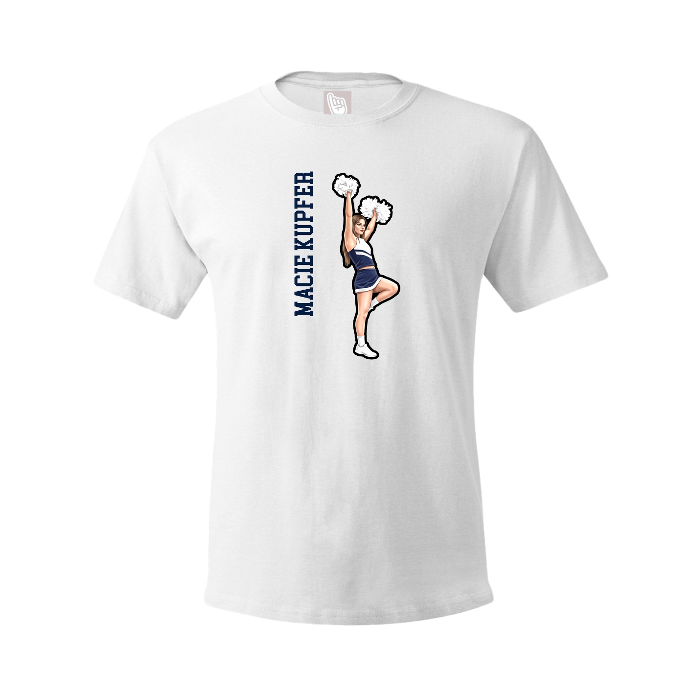 Tee — Name Vertical in White