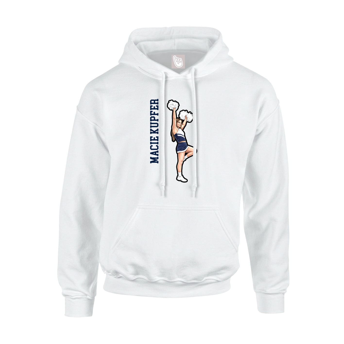 Hoodie — Name Vertical in White