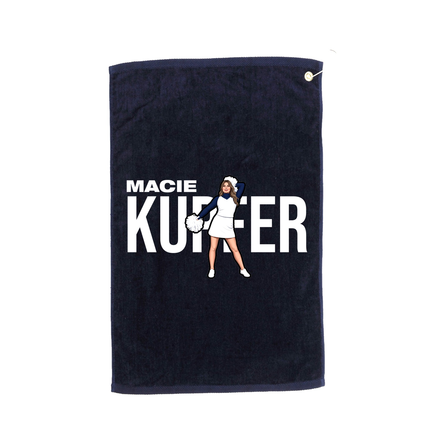 Golf Towel — Player Name in Navy