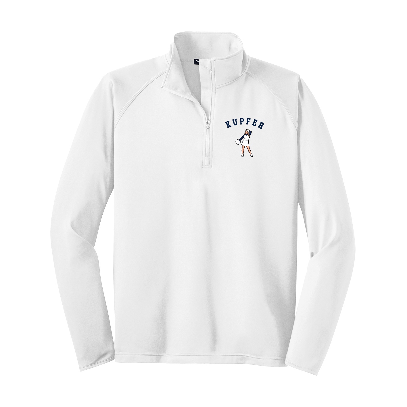 Q-Zip Pullover — Shirsey Arch in White