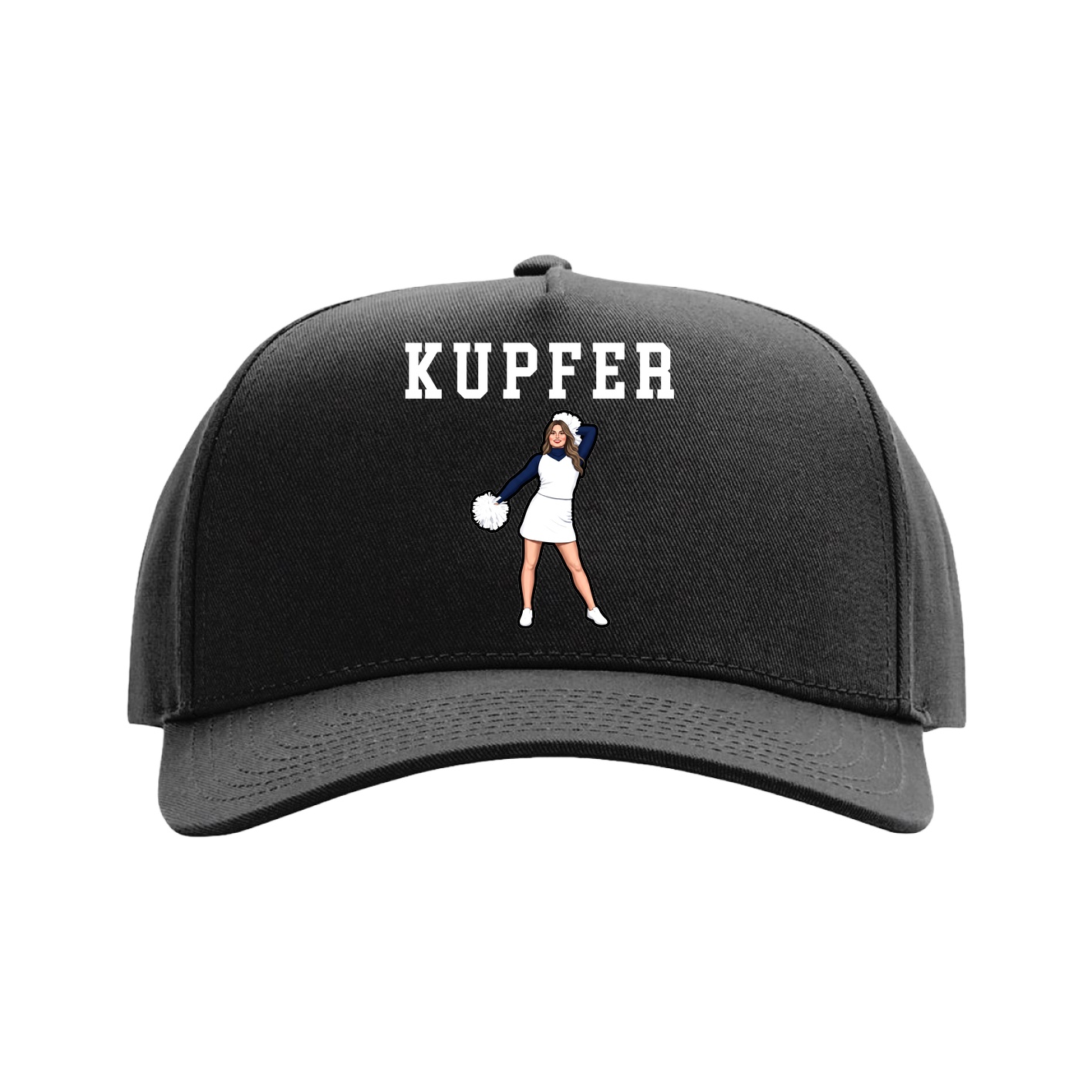 Full Fabric Five-Panel Champ Cap — Shirsey in Black
