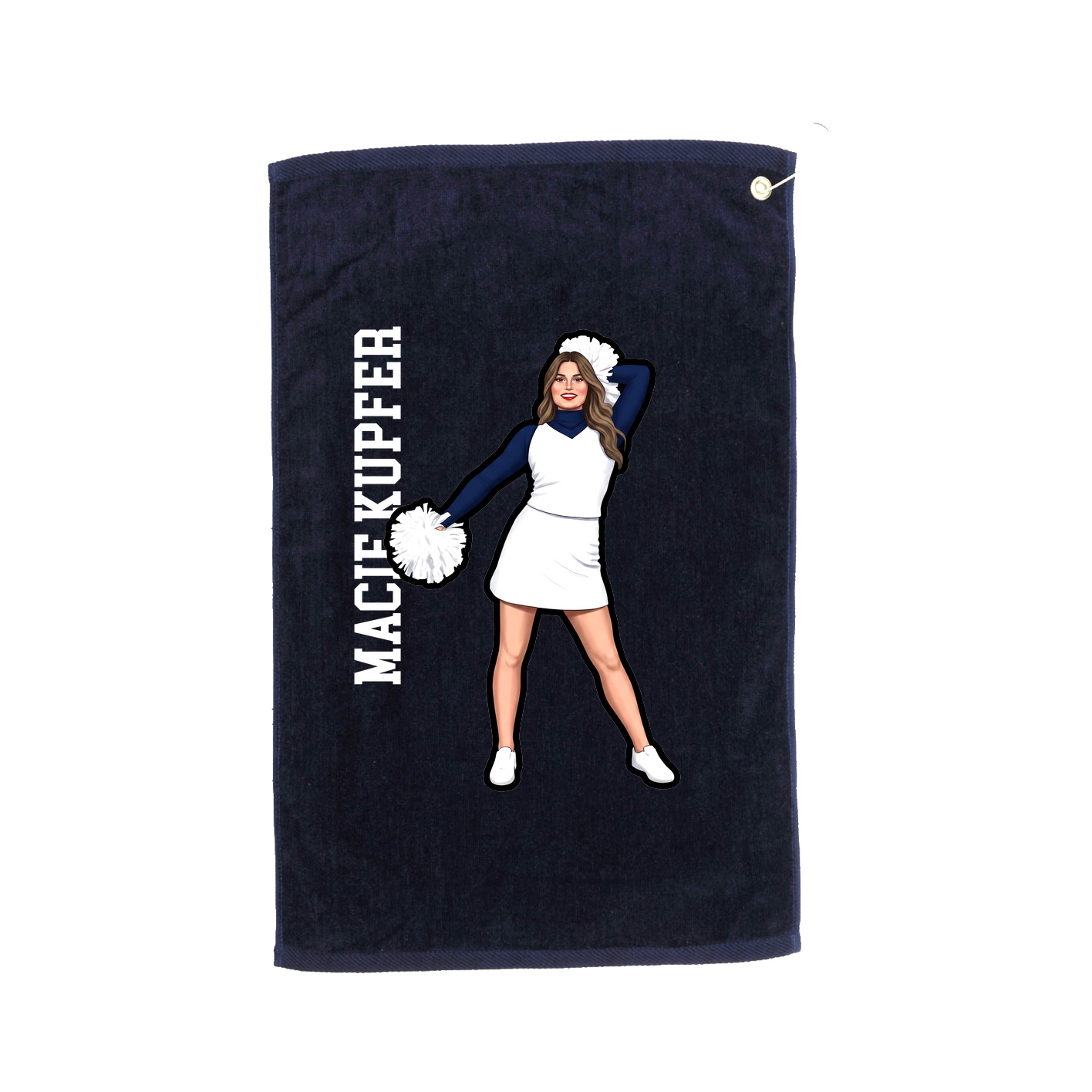 Golf Towel — Name Vertical in Navy