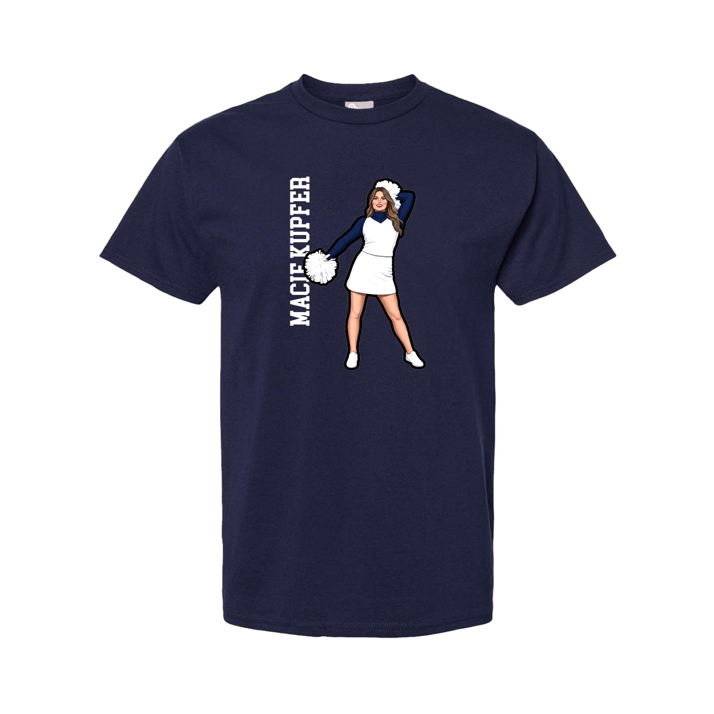 Tee — Name Vertical in Navy