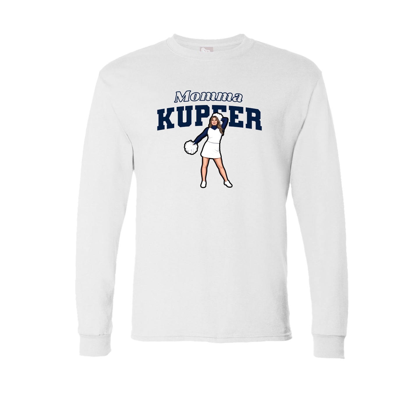 Long Sleeve Tee — Mothers Day Block in White