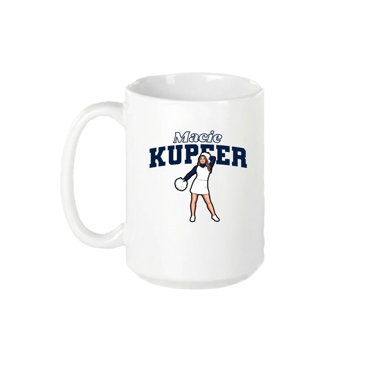 15oz Coffee Mug — Name Arch in White