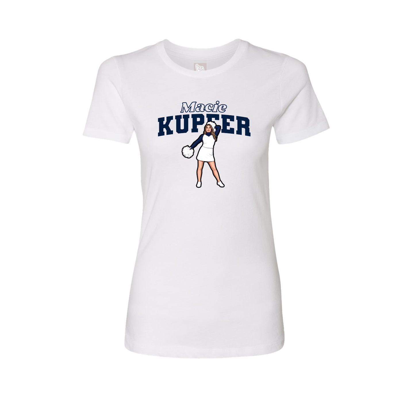 Womens Tee — Name Arch in White