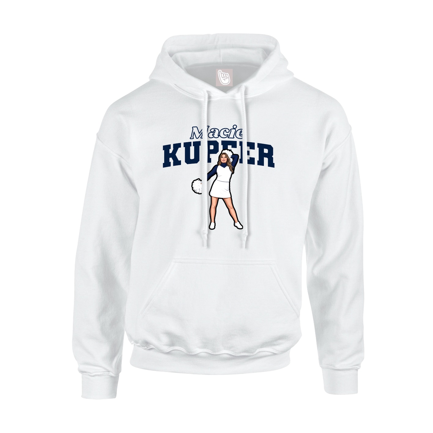 Hoodie — Name Arch in White