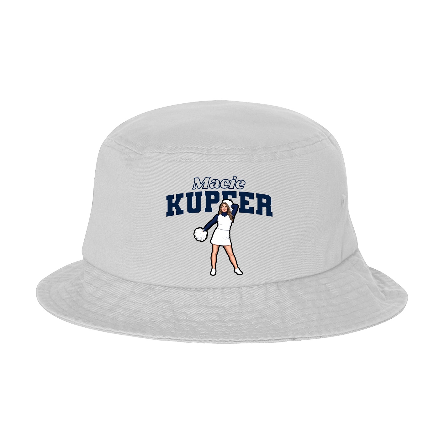 Bucket Cap — Name Arch in White