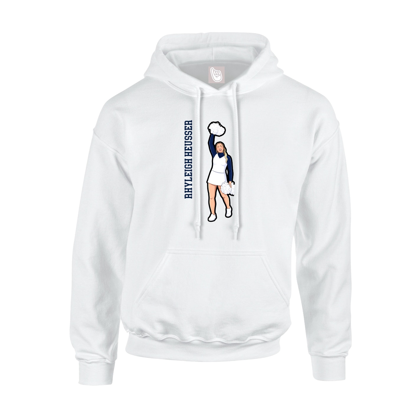 Hoodie — Name Vertical in White