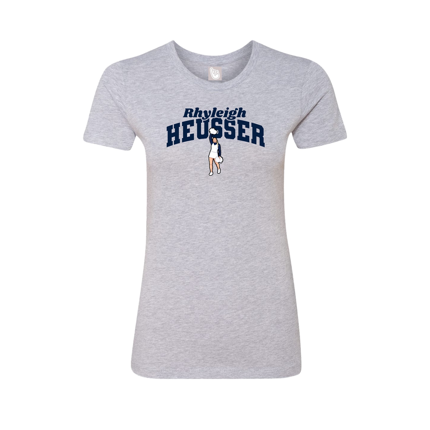 Fitted Women's Tee — Signature Arch in Grey